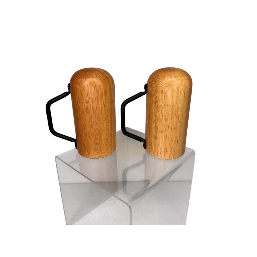 Wood Salt‎ & Pepper Shakers Modern Bamboo Style NEW
